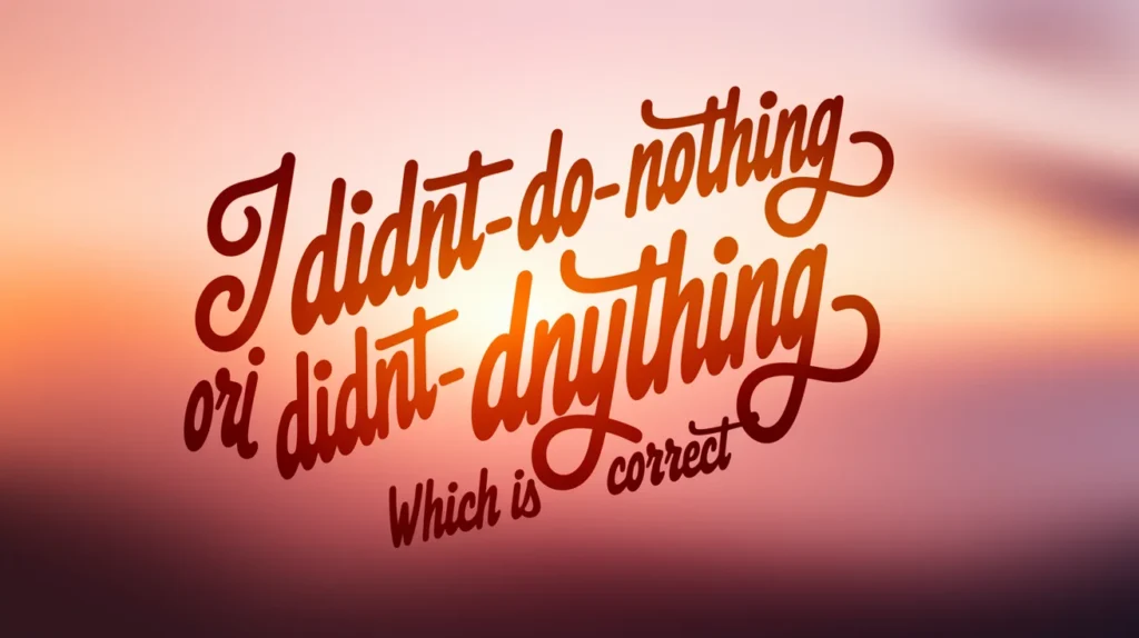 "I Didn’t Do Nothing" or "I Didn’t Do Anything"? Which Is Correct?