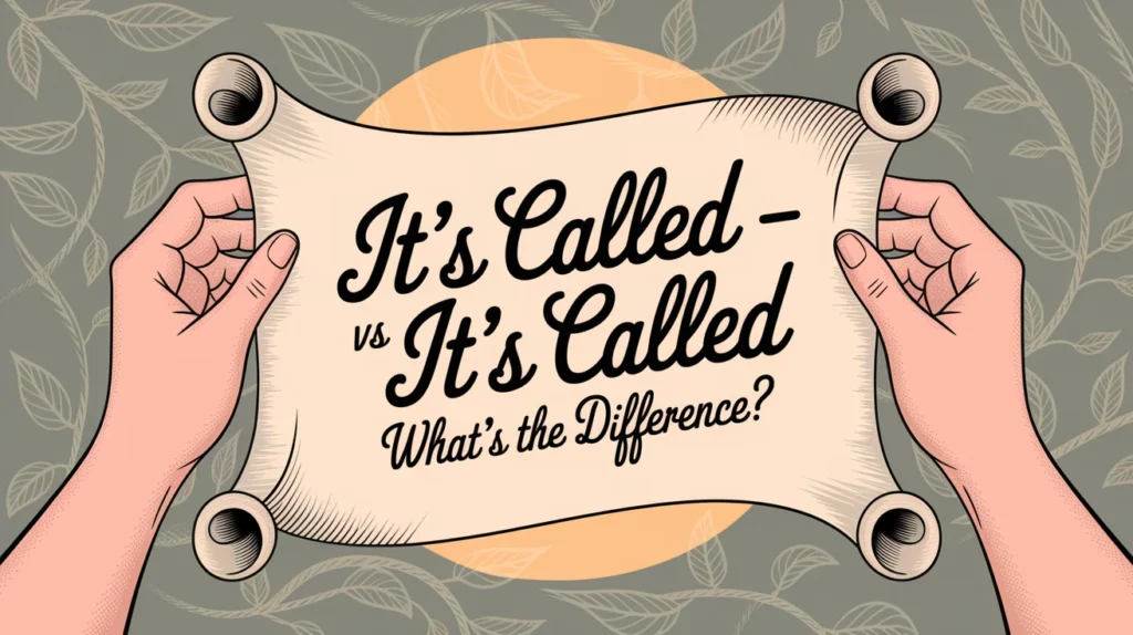 “It’s Called” vs “It Called”: What’s the Difference?