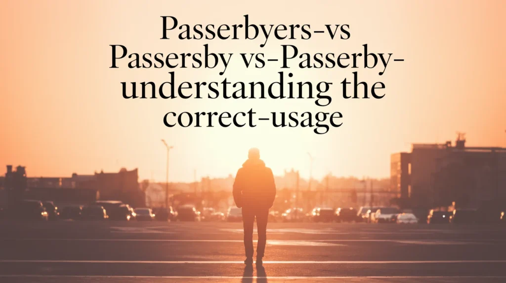 Passerbyers vs Passersby vs Passerby: Understanding the Correct Usage