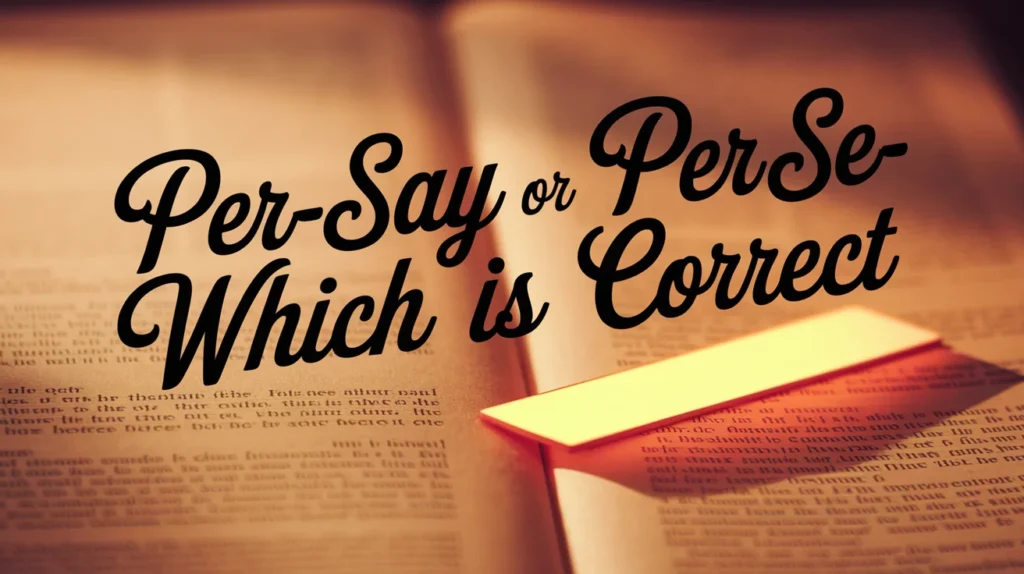 Per Say or Per SE? Which Is Correct?