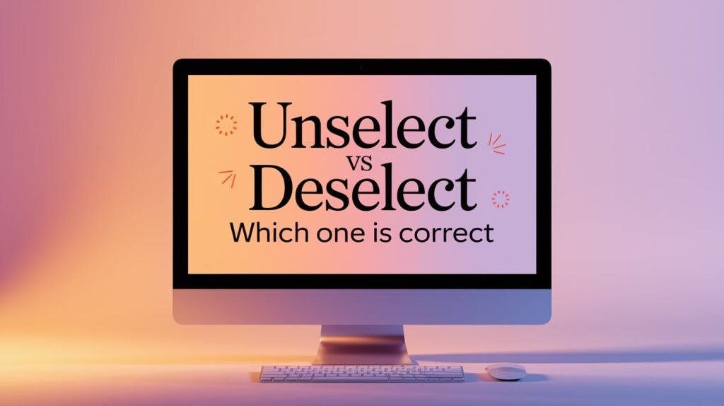 Unselect vs Deselect: Which One Is Correct?