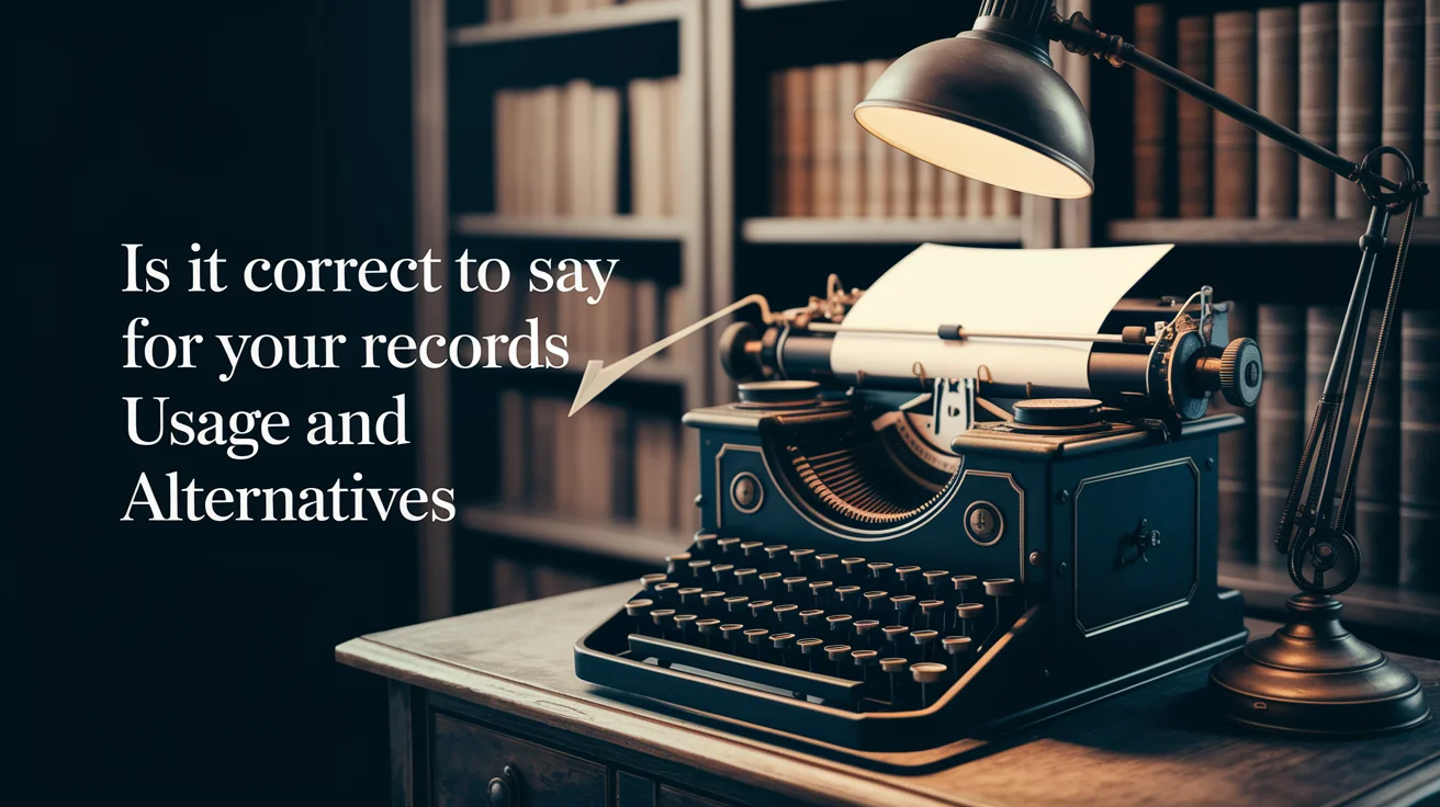 Is It Correct to Say “For Your Records”? Usage and Alternatives